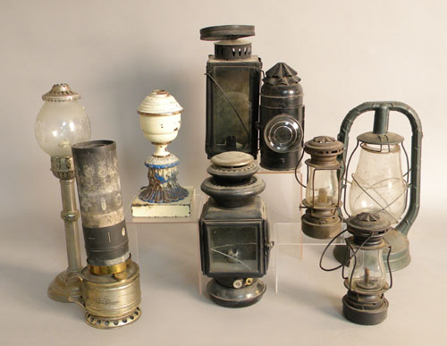 Appraisal: Nine miscellaneous pieces of lighting th c and th c