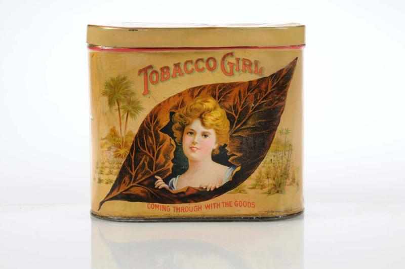 Appraisal: Tobacco Girl Cigar Tin Description Liberty Can Co Scarce tin