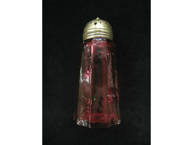 Appraisal: Victorian Cranberry Art Glass Muffineer