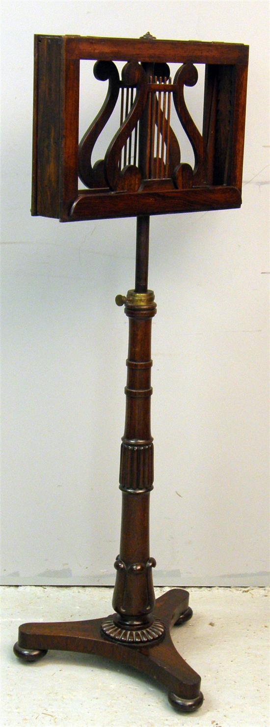 Appraisal: Regency rosewood adjustable duet stand h w in