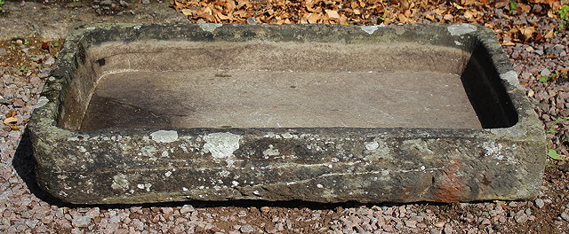 Appraisal: A LARGE ANTIQUE STONE SHALLOW TROUGH or sink cm x