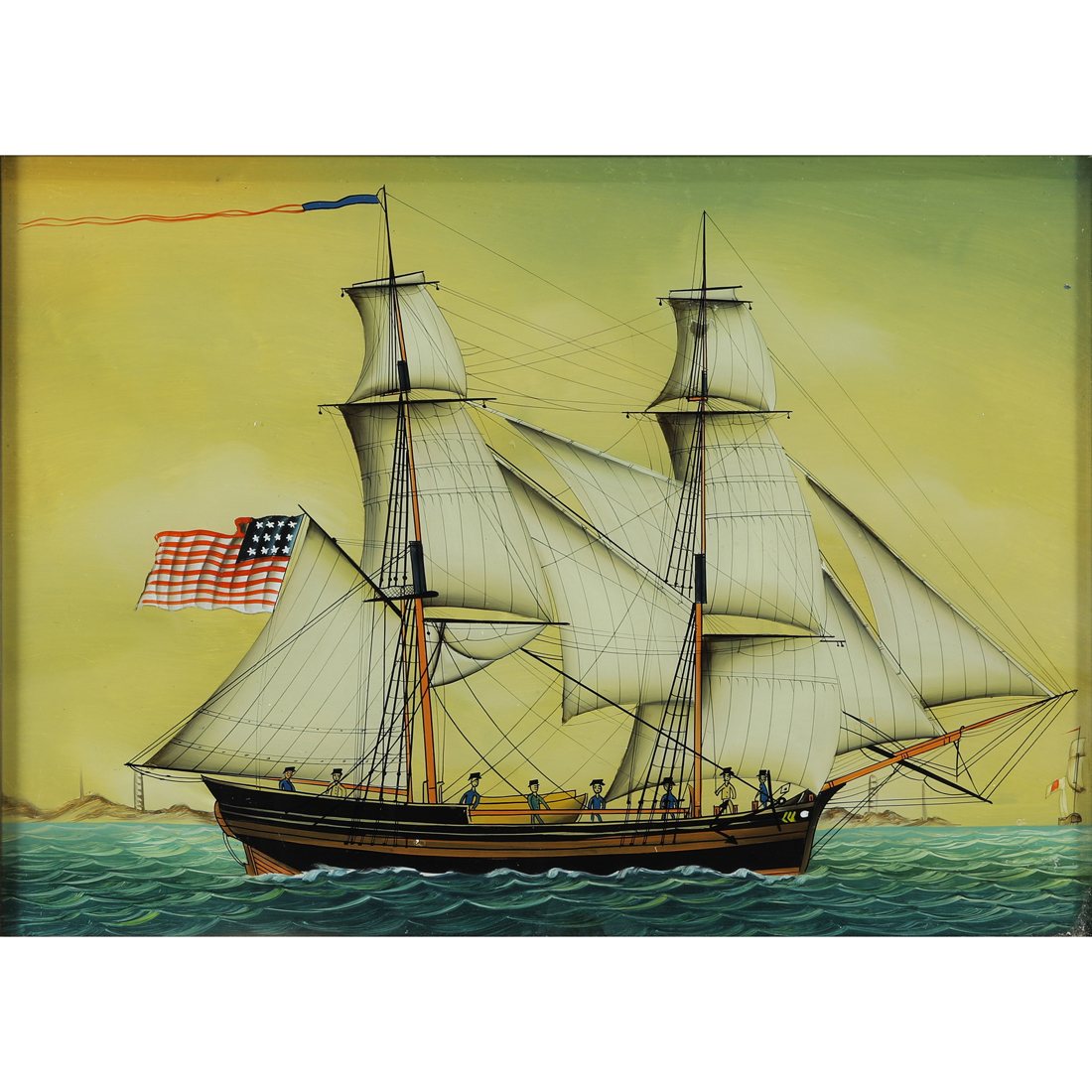 Appraisal: PAINTINGS AMERICAN SCHOOL lot of American School th century Ship