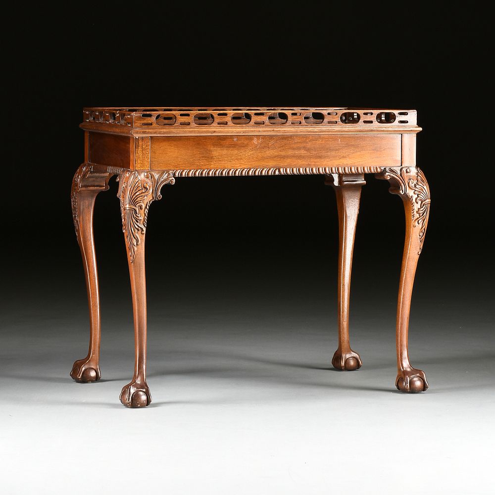 Appraisal: A GEORGE III STYLE FLAME MAHOGANY TEA TABLE BY COUNCIL