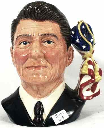 Appraisal: Royal Doulton Large Character Jug Ronald Reagan D Presidents Signature