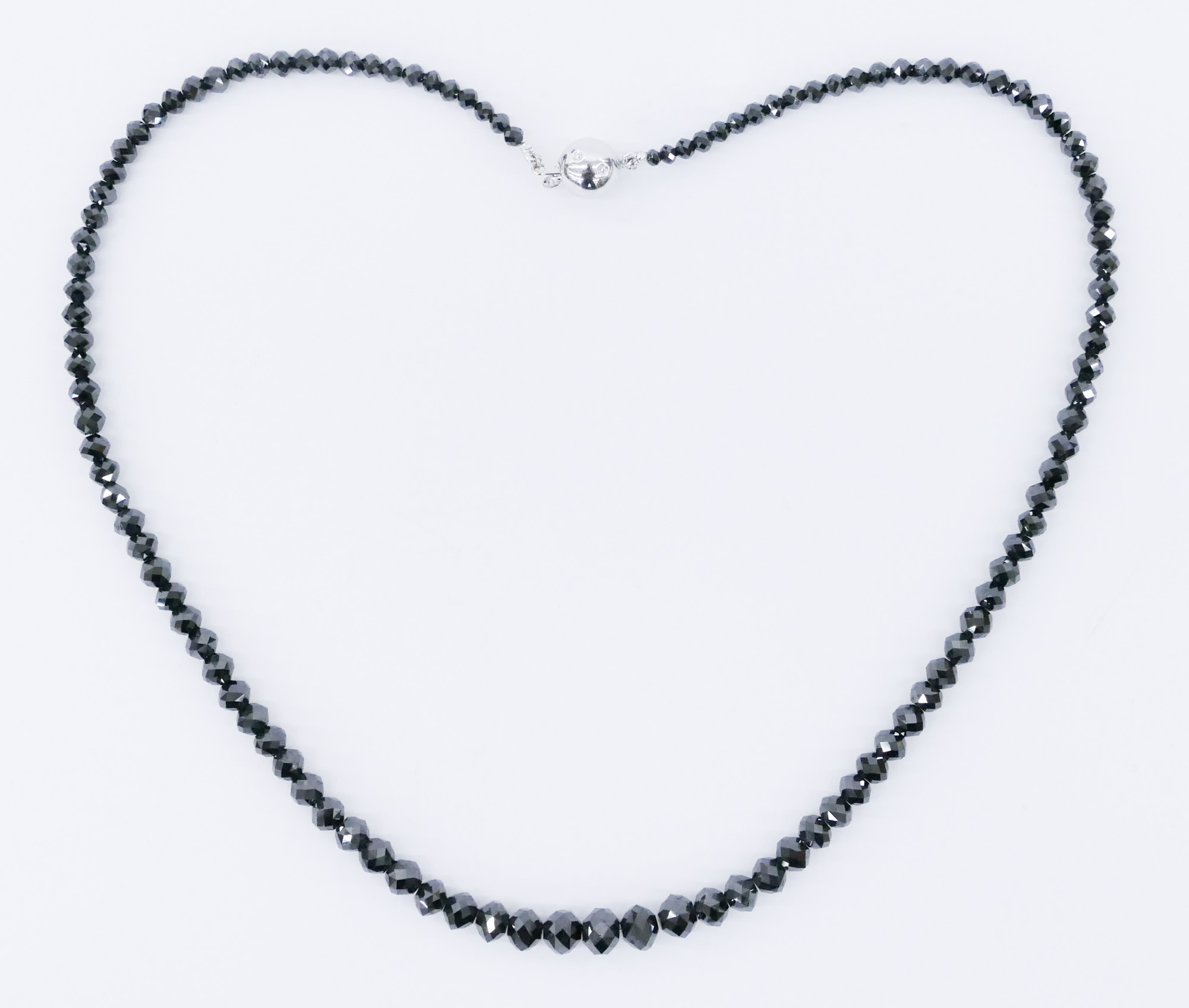 Appraisal: Ladies ctw Black Rondelle Diamond k Necklace '' Includes black