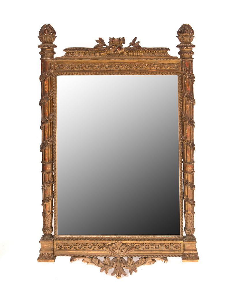 Appraisal: Carved Giltwood Empire Mirror Carved Giltwood Empire Mirror