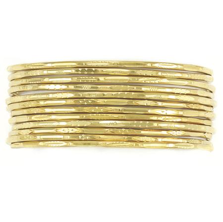 Appraisal: Twelve Gold Bangle Bracelets Estimate -