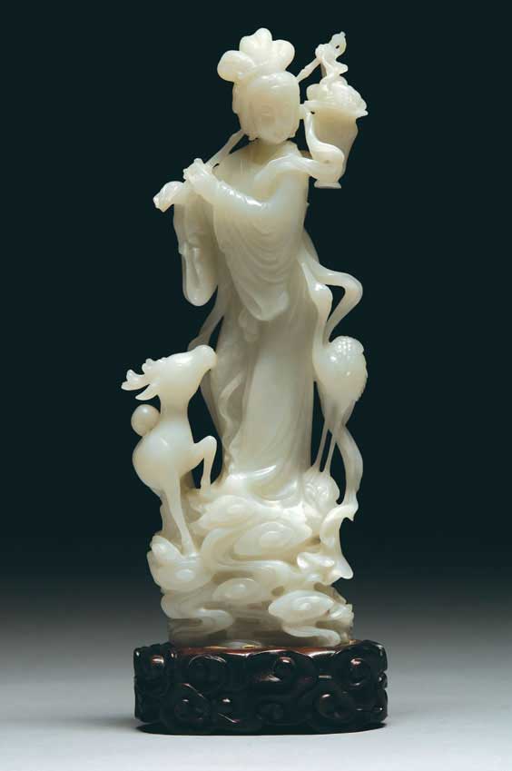 Appraisal: FINE WHITE JADE BEAUTY Very finely carved Chinese white jade