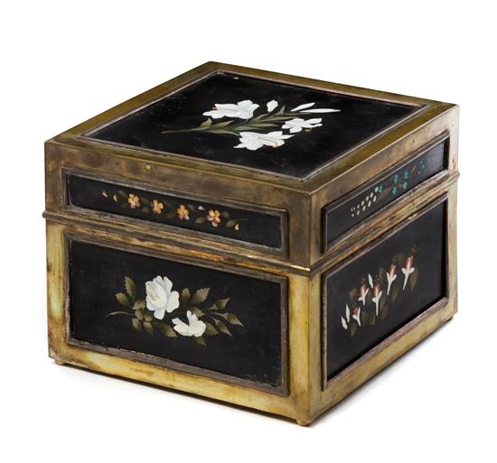 Appraisal: Sale Lot A Pietra Dura Inset Table Casket th th