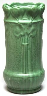 Appraisal: Weller Pottery Art Nouveau Umbrella Stand In a matte green