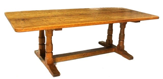 Appraisal: A th century oak refectory table the adz plank top