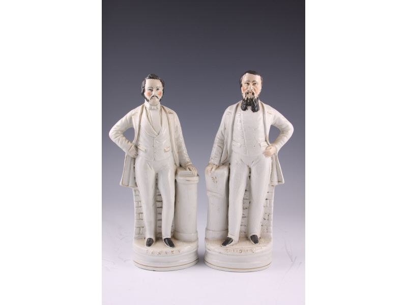 Appraisal: Staffordshire Pair Moody and Sankey English ca portrait figurines of