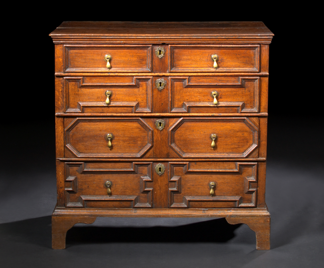 Appraisal: English Oak Chest early th century and later the rectangular