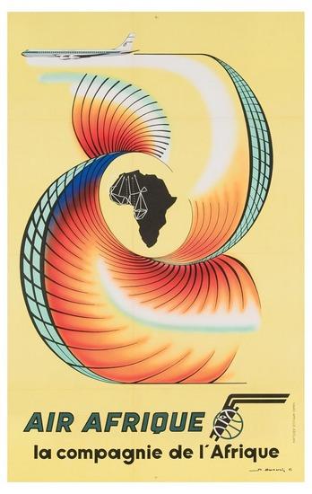 Appraisal: HERMEREL M AIR AFRIQUE offset lithograph condition B backed on