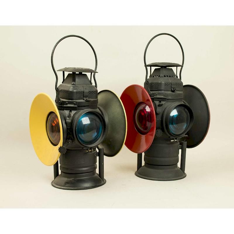 Appraisal: Two Adlake RR Switch Lights Two Adlake railroad switch lights