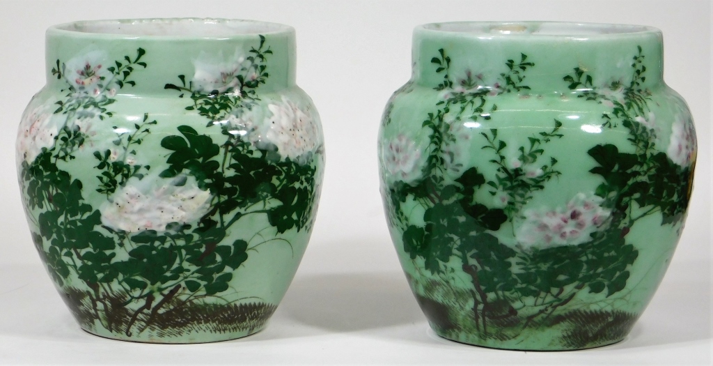 Appraisal: PR ANTIQUE CHINESE CELADON PORCELAIN JARDINIERES China Circa Celadon glaze