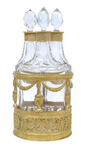 Appraisal: French Empire style dresser perfume bottle set attributed to Baccarat