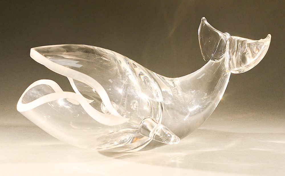 Appraisal: Large Steuben glass great whale crystal sculpture designed by Paul