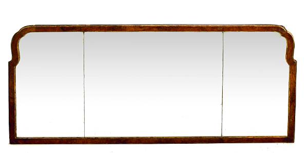 Appraisal: A George II walnut over mantel mirror height in width