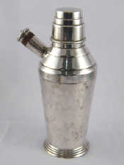 Appraisal: An Art Deco silver plated cocktail shaker by Maple Co