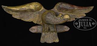 Appraisal: SMALL CARVED EAGLE PLAQUE Late th early th century American