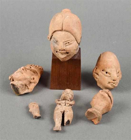 Appraisal: Six assorted Precolumbian terracotta or earthenware fragments including Vera Cruz