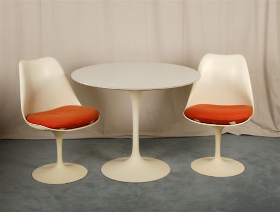 Appraisal: Aero Saarinen for Herman Miller Tulip Table and Two Chairs