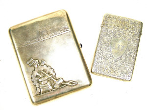 Appraisal: A Russian white metal cigar case chased and engraved with