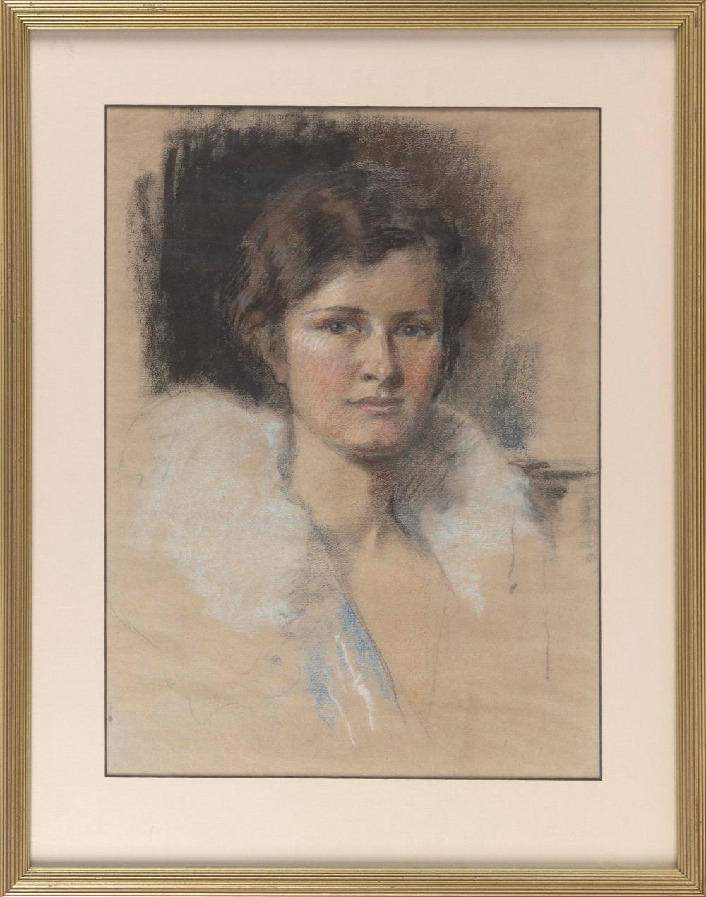 Appraisal: AMERICAN SCHOOL EARLY TH CENTURY PORTRAIT OF A WOMAN PASTEL