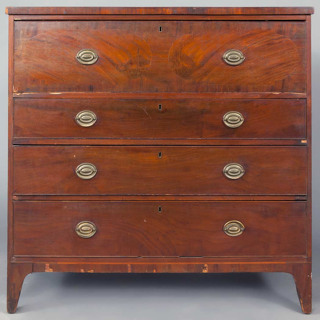 Appraisal: Federal Mahogany Butler's Desk New York early th century The