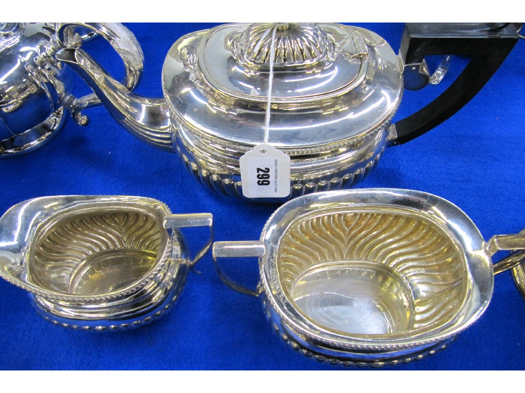 Appraisal: Three piece EP tea service