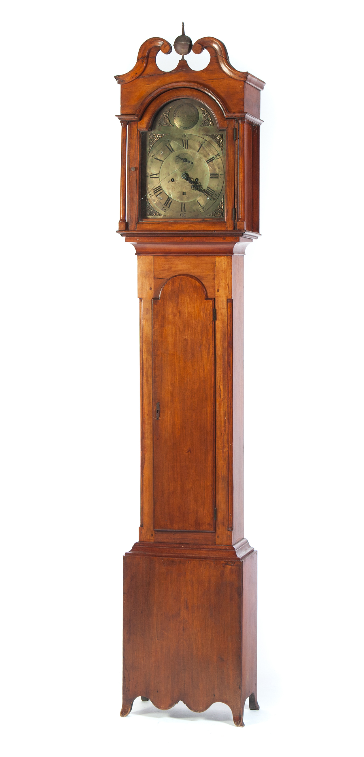 Appraisal: AMERICAN TALL CASE CLOCK Mid to late th century Bonnet