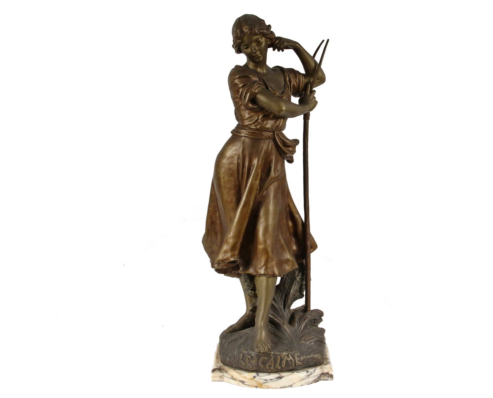 Appraisal: LUCA MADRASSI Italy - - Le Calme bronze finished spelter