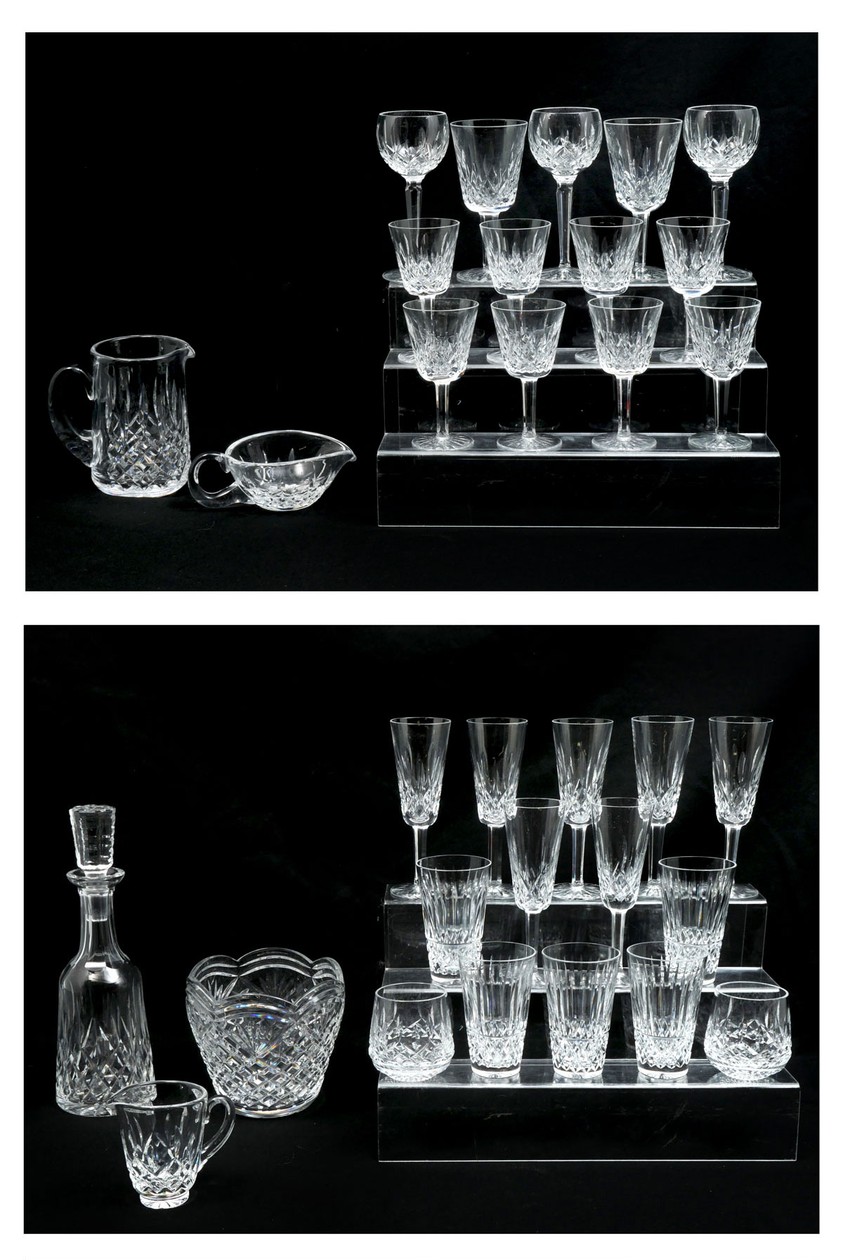 Appraisal: LARGE WATERFORD ''LISMORE'' CRYSTAL COLLECTION Comprising - Stemware glasses -