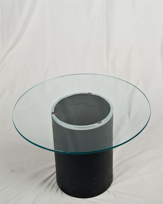 Appraisal: Small Table with Heavy Cast Iron Base and Glass Top