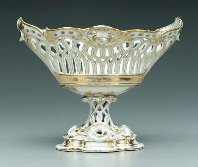 Appraisal: Old Paris oval center bowl reticulated border and base gilt