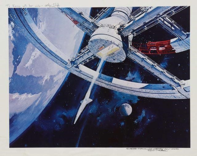 Appraisal: Framed offset print on paper Orion Leaving Space Station signed