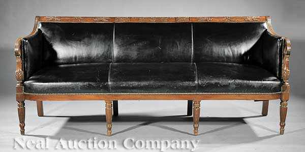 Appraisal: An American Federal-Style Carved Mahogany Sofa th c in the