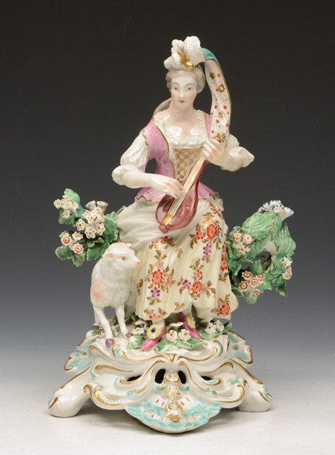 Appraisal: A TH CENTURY CONTINENTAL PORCELAIN FIGURE of a young lady