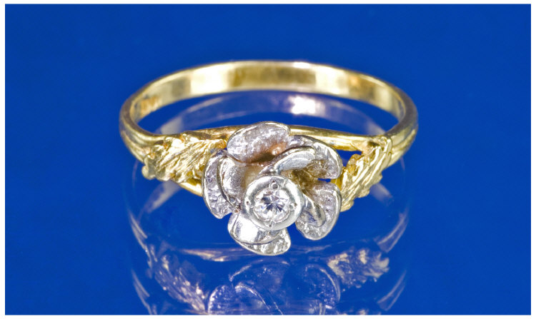 Appraisal: ct Gold Diamond Ring Central Diamond Rub Over Setting In