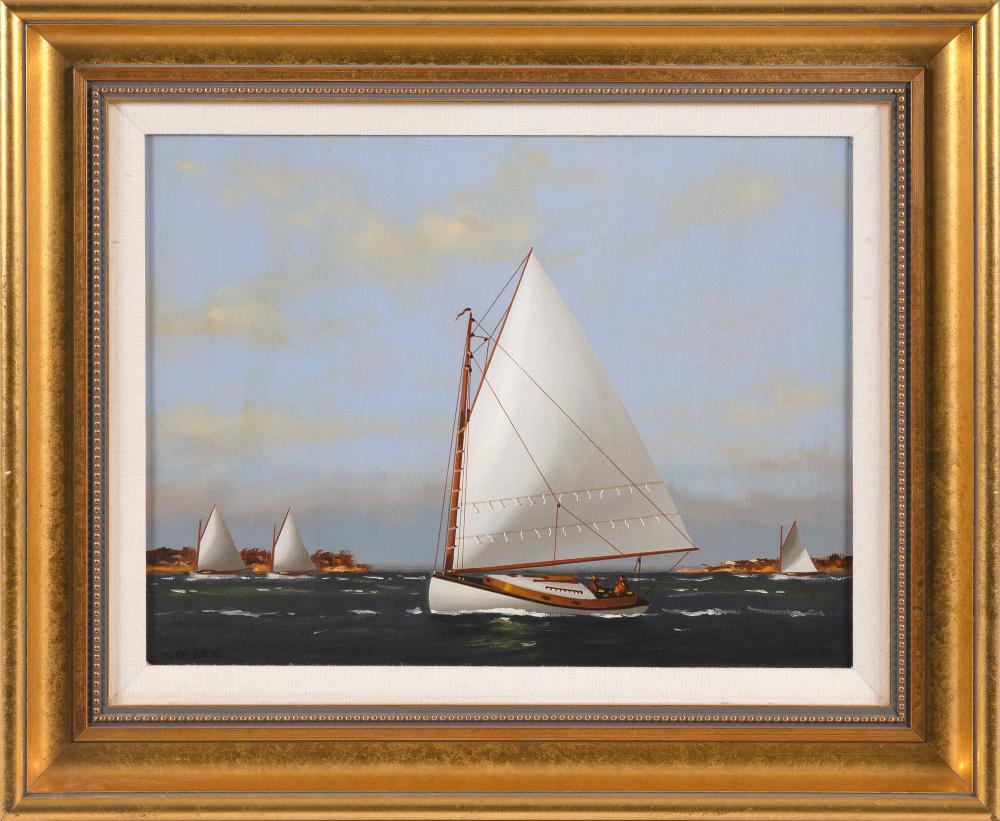 Appraisal: VERNON GEORGE BROE MAINE ILLINOIS - CATBOATS OFF THE COAST