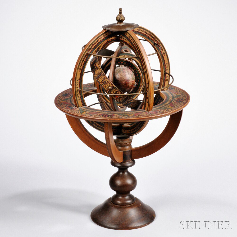 Appraisal: th Century Armillary Sphere Italy composite model with a -in