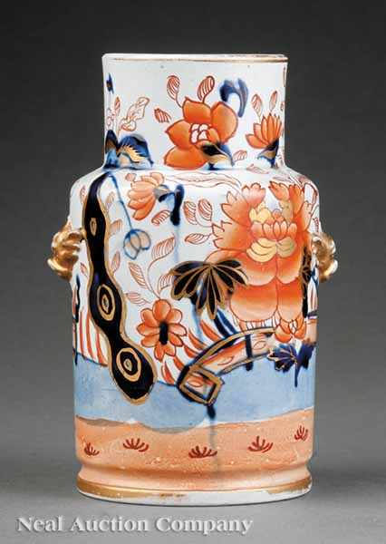 Appraisal: A Mason's Ironstone Japan or Chrysanthemum Pattern Cylindrical Shouldered Vase