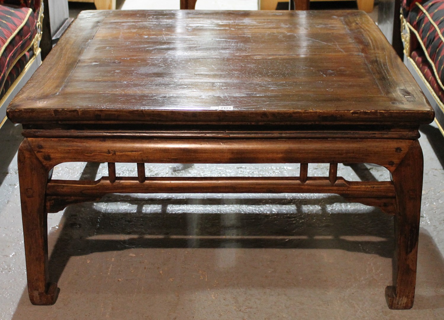 Appraisal: A th century Chinese hardwood low centre table with pierced