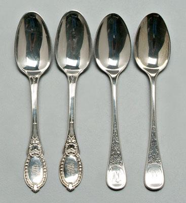 Appraisal: Tiffany sterling spoons Antique Ivy pattern date marks for -