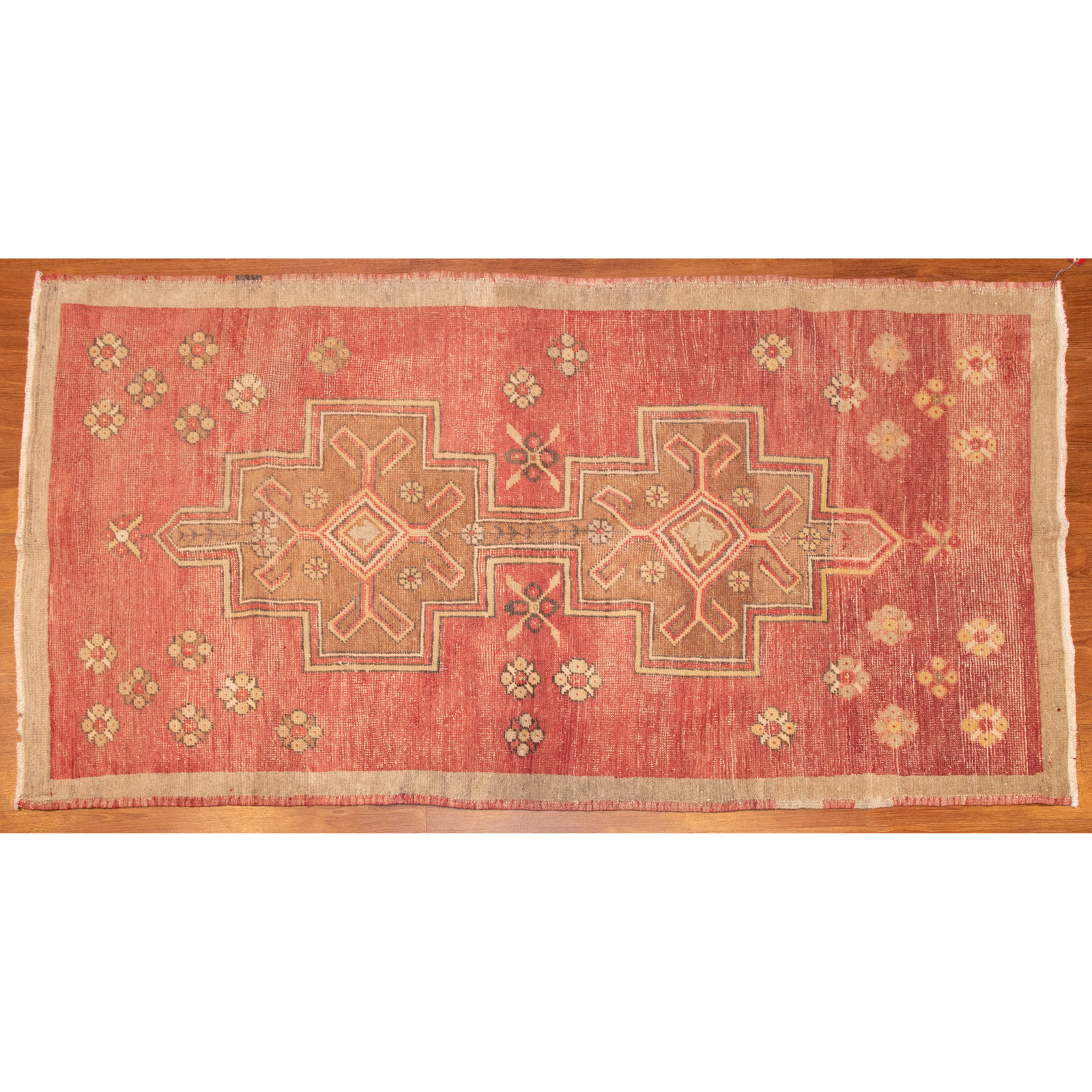 Appraisal: OUSHAK RUG TURKEY X Second quarter- th century hand-knotted wool