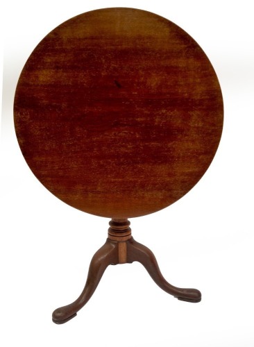 Appraisal: A Georgian mahogany supper table with circular tilt top over