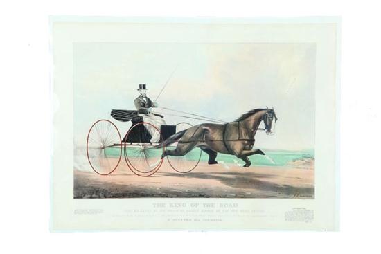 Appraisal: THE KING OF THE ROAD BY CURRIER IVES Handcolored lithograph