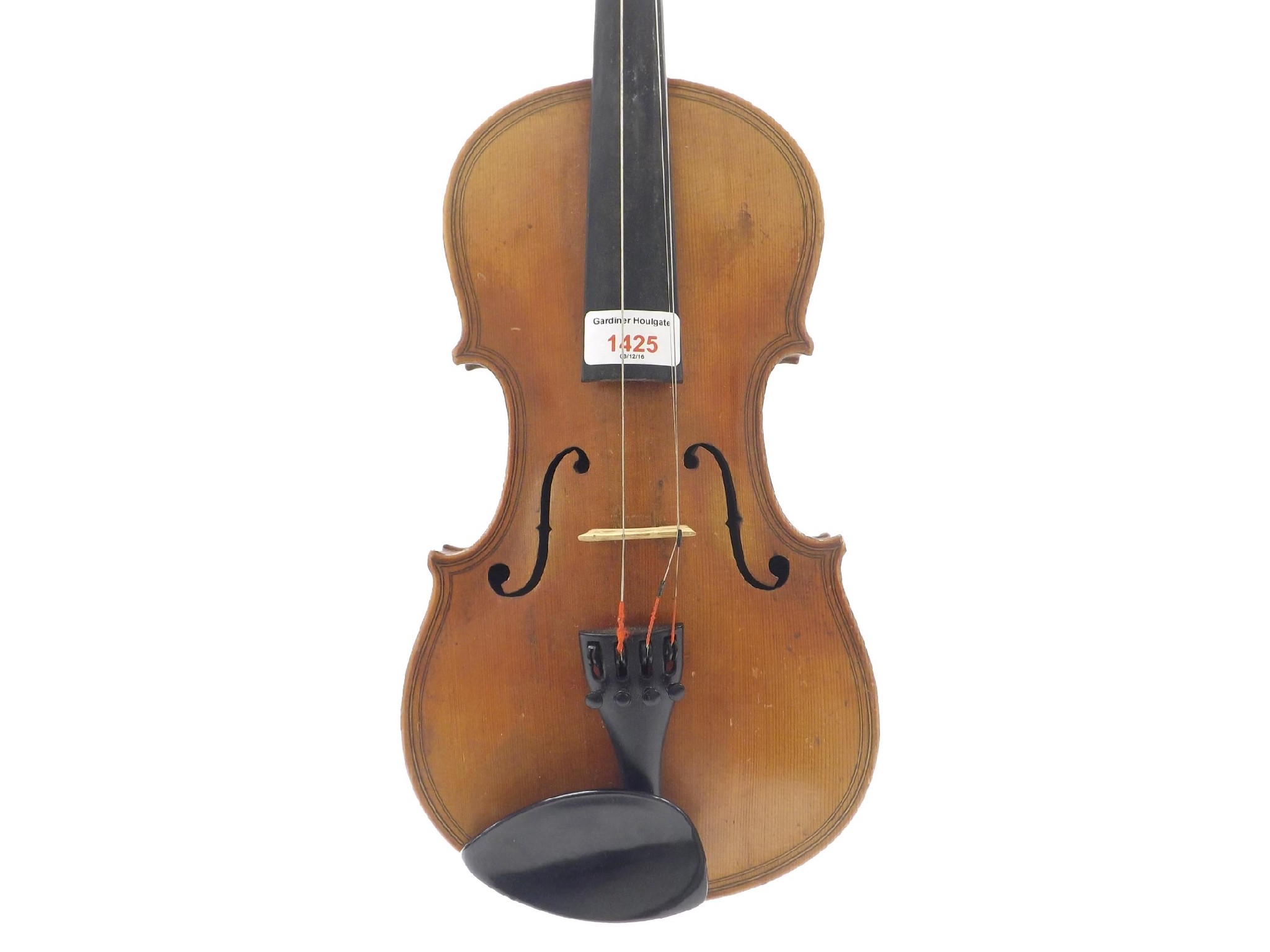 Appraisal: German seven-eighth size double purfled violin circa labelled Gaspo da