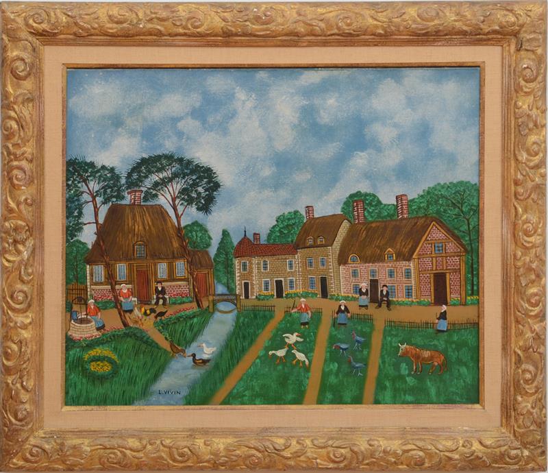 Appraisal: LOUIS VIVIN - LES FERMIERS Oil on canvas signed 'L